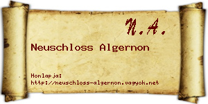 Neuschloss Algernon névjegykártya
